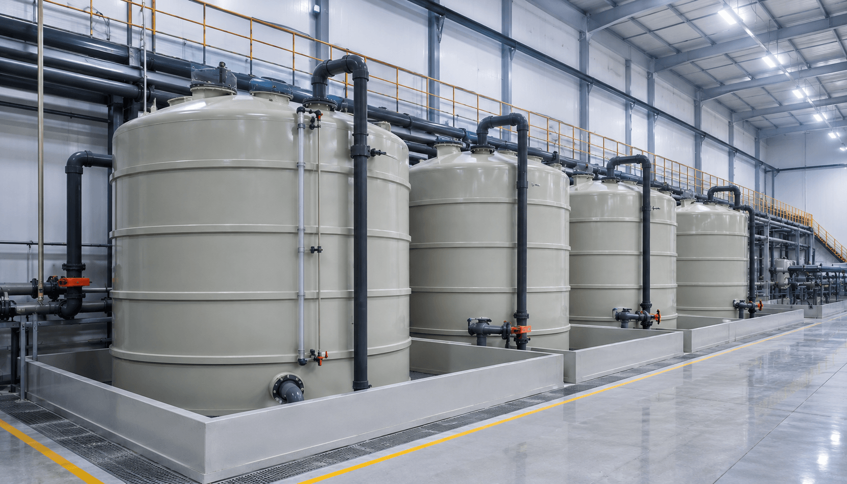 Bồn Chứa Axit Nhựa PP Chất Lượng Cao Cho Nhà Máy Công Nghiệp