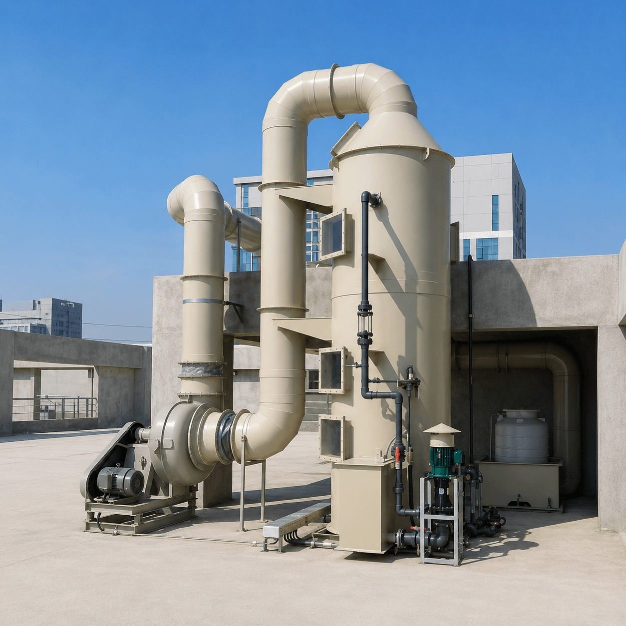 Tháp Hấp Thụ Xử Lý Khí Thải Công Nghiệp Dược