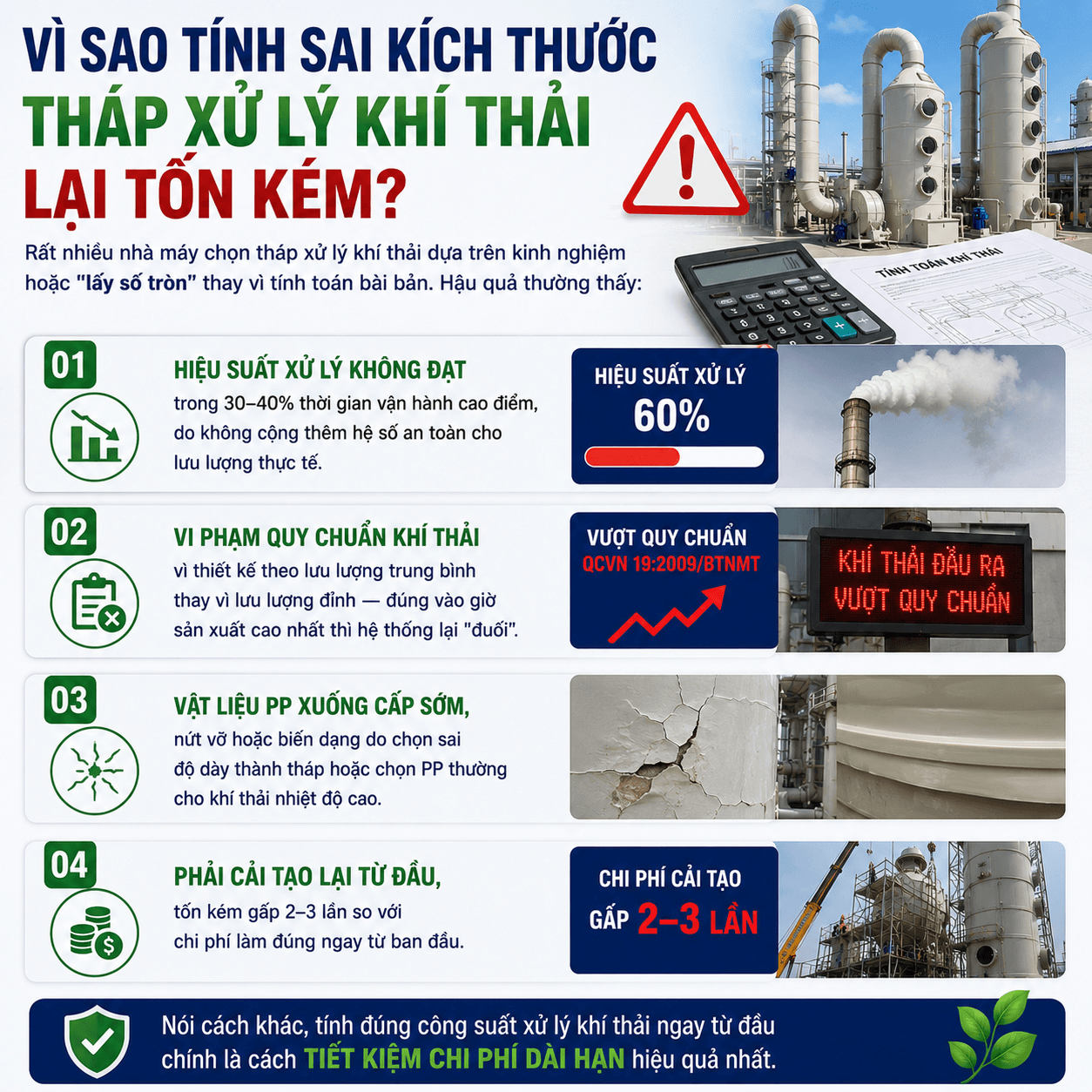 Xử Lý Khí Thải Bằng Tháp Hấp Thụ PP