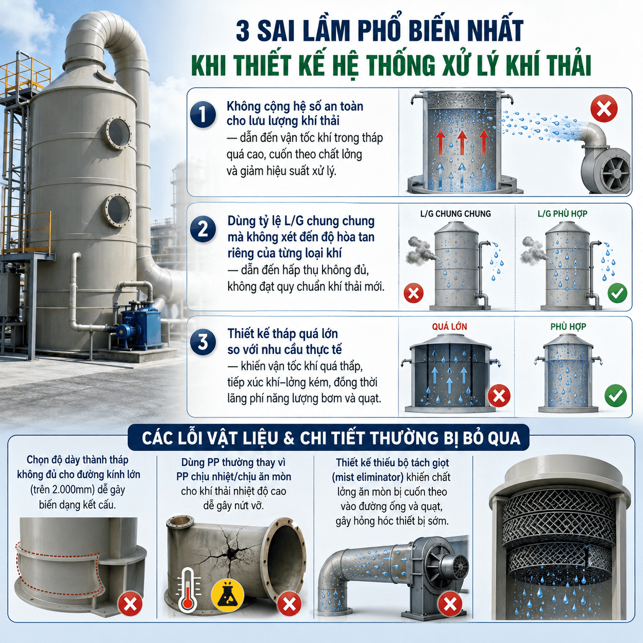Hệ Thống Xử Lý Khí Thải Bằng Tháp Hấp Thụ